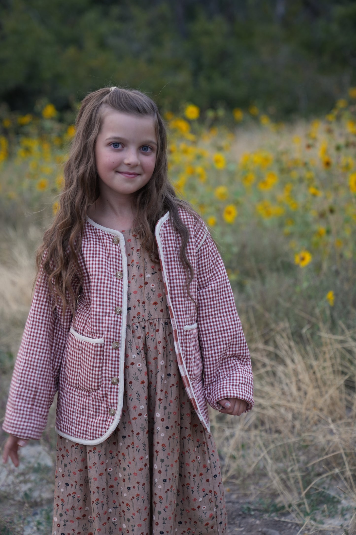 Girls Gingham Cotton Jacket