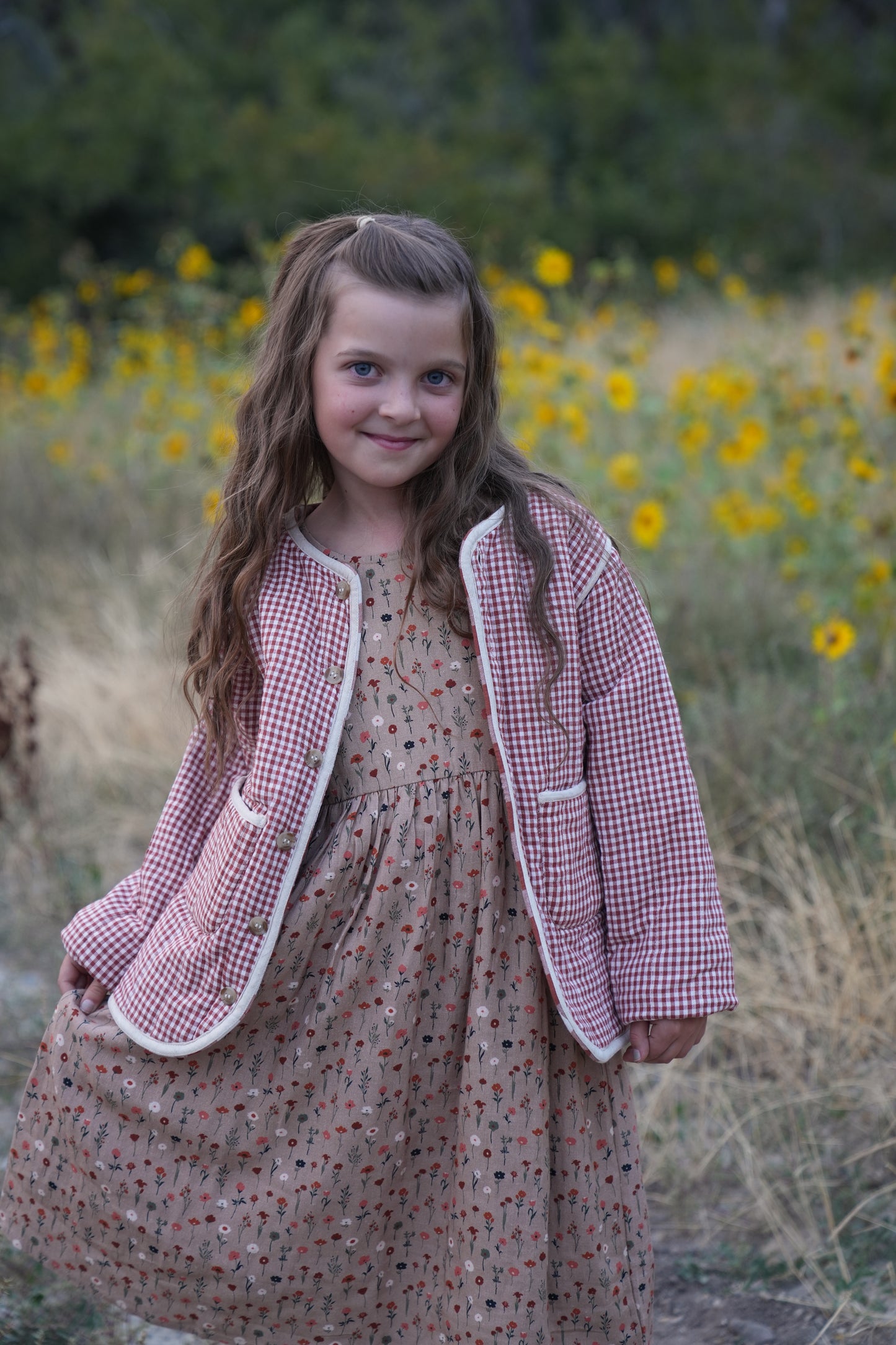 Girls Gingham Cotton Jacket