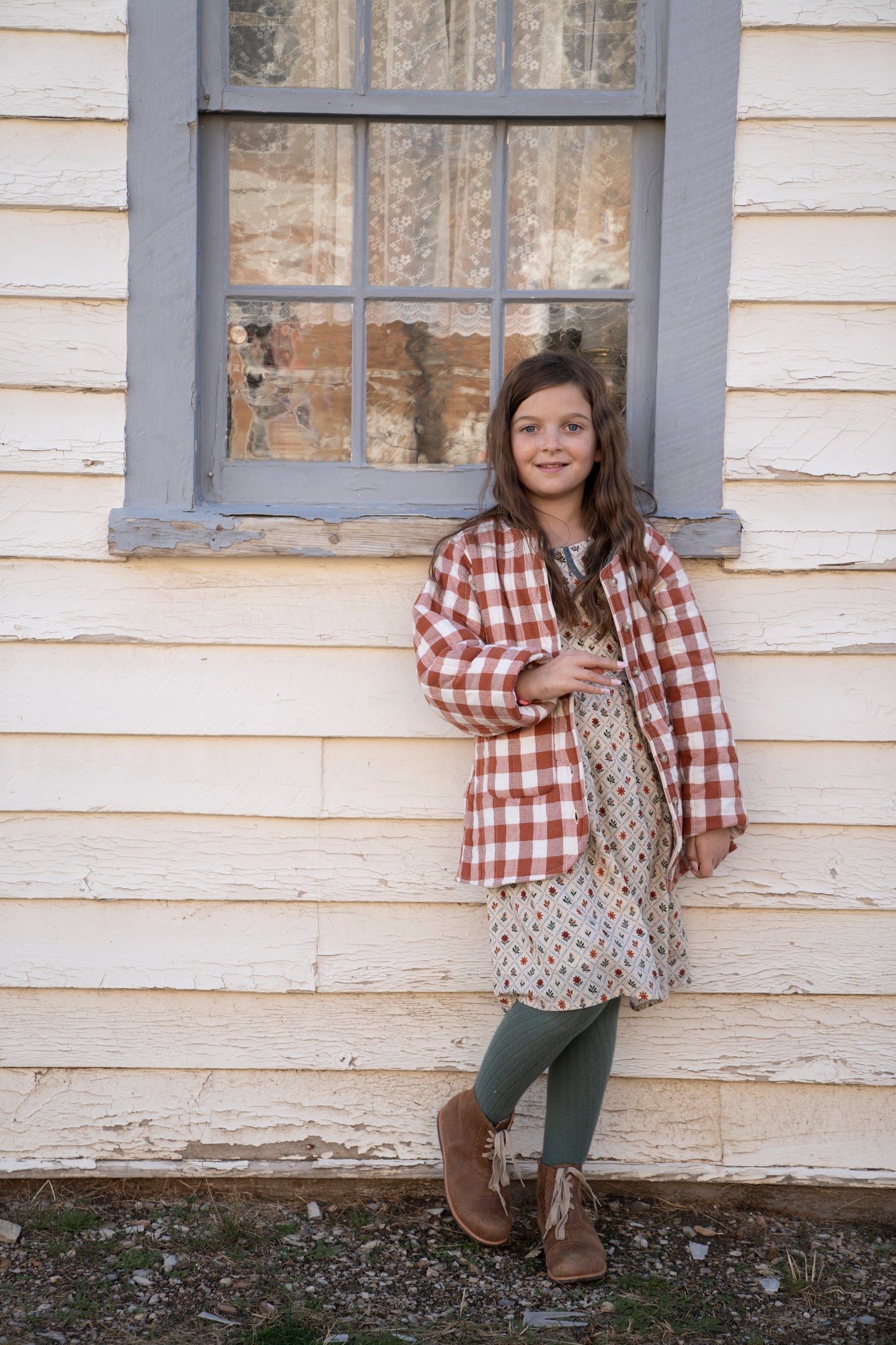 Girls Gingham Cotton Jacket